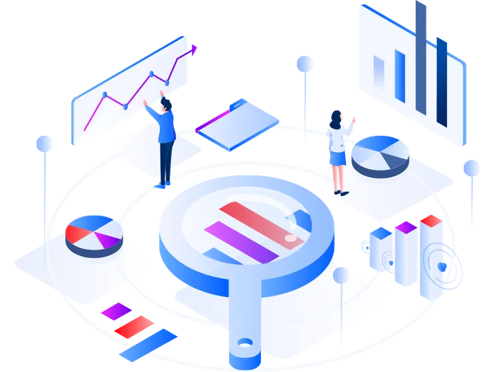 Illustration: Onlinehandel mit Produktseiten und Warenkorb