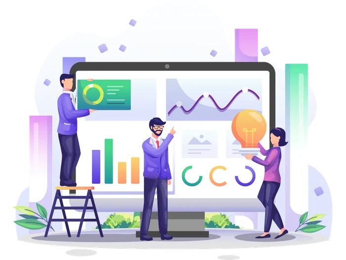 Illustration: Optimierung einer Website mit Kennzahlen